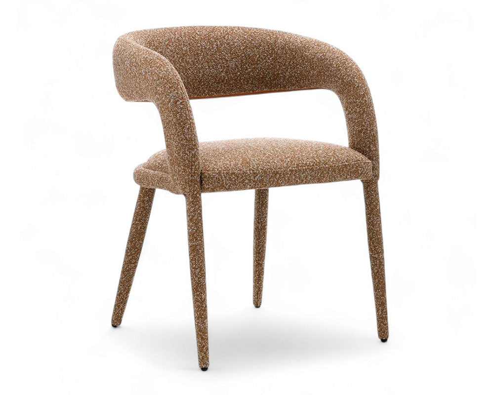 Chaise salle à manger en tissu bouclette design - Souffle d'intérieur