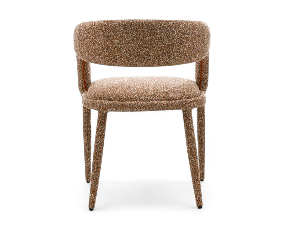 Chaise salle à manger en tissu bouclette design - Souffle d'intérieur