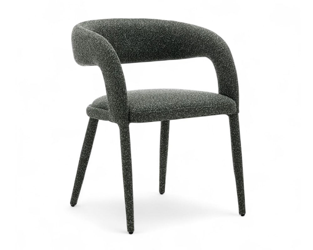 Chaise salle à manger en tissu bouclette design - Souffle d'intérieur