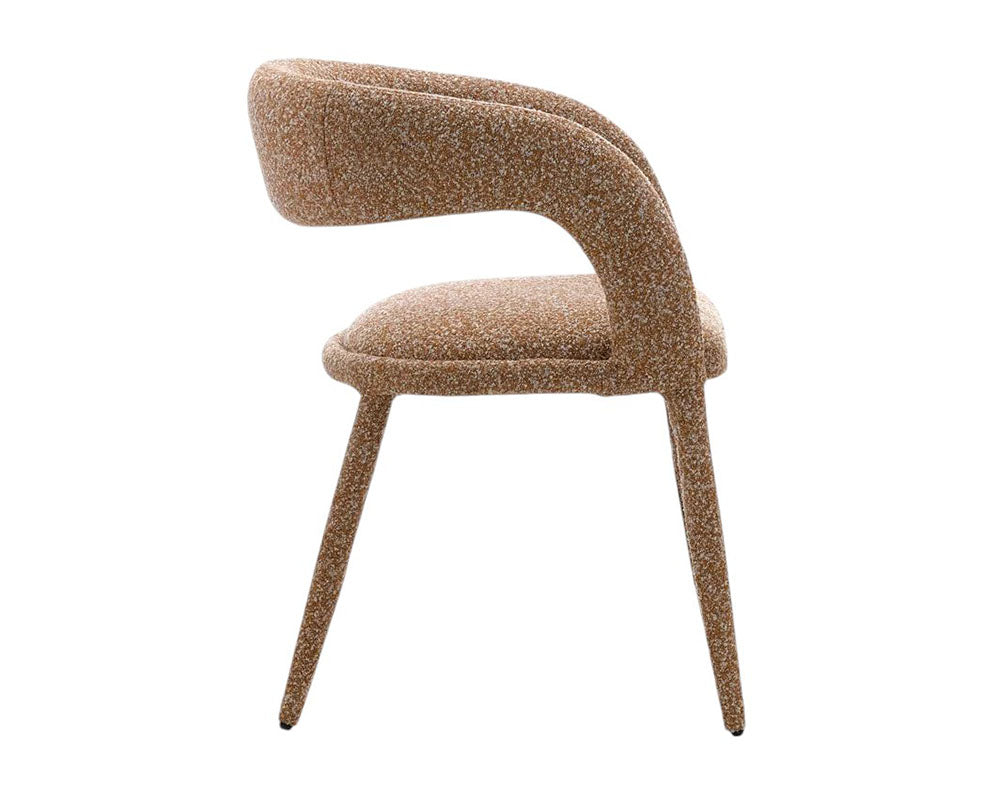 Chaise salle à manger en tissu bouclette design - Souffle d'intérieur