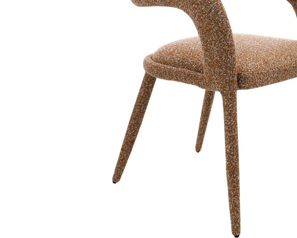 Chaise salle à manger en tissu bouclette design - Souffle d'intérieur