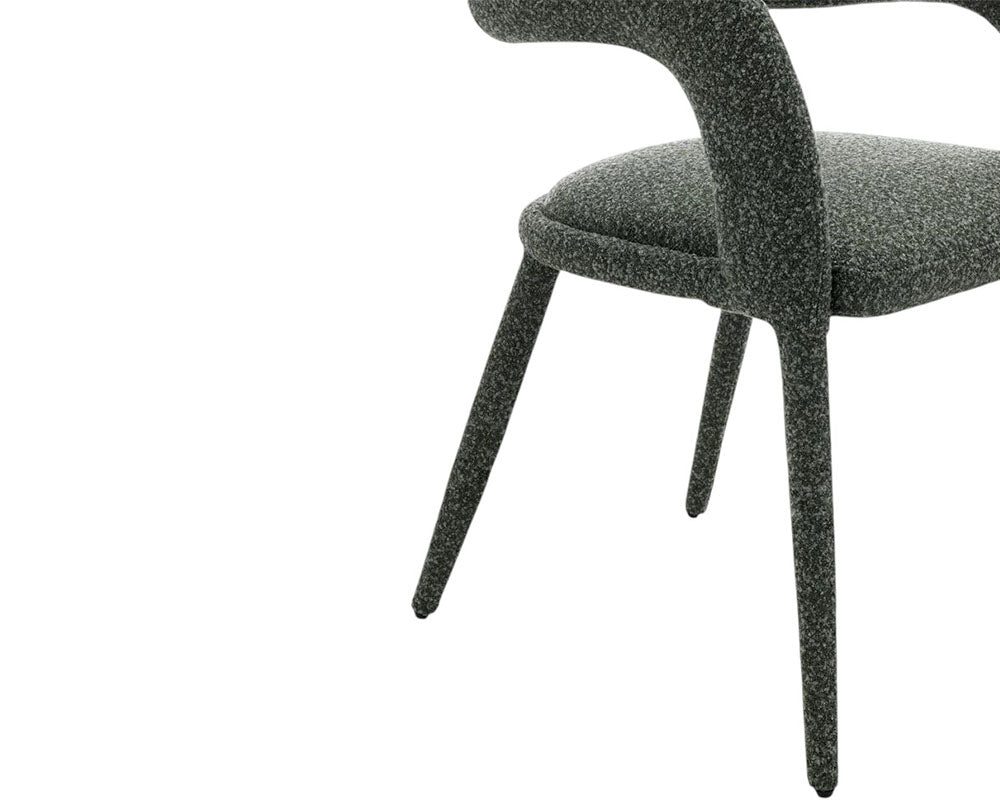 Chaise salle à manger en tissu bouclette design - Souffle d'intérieur