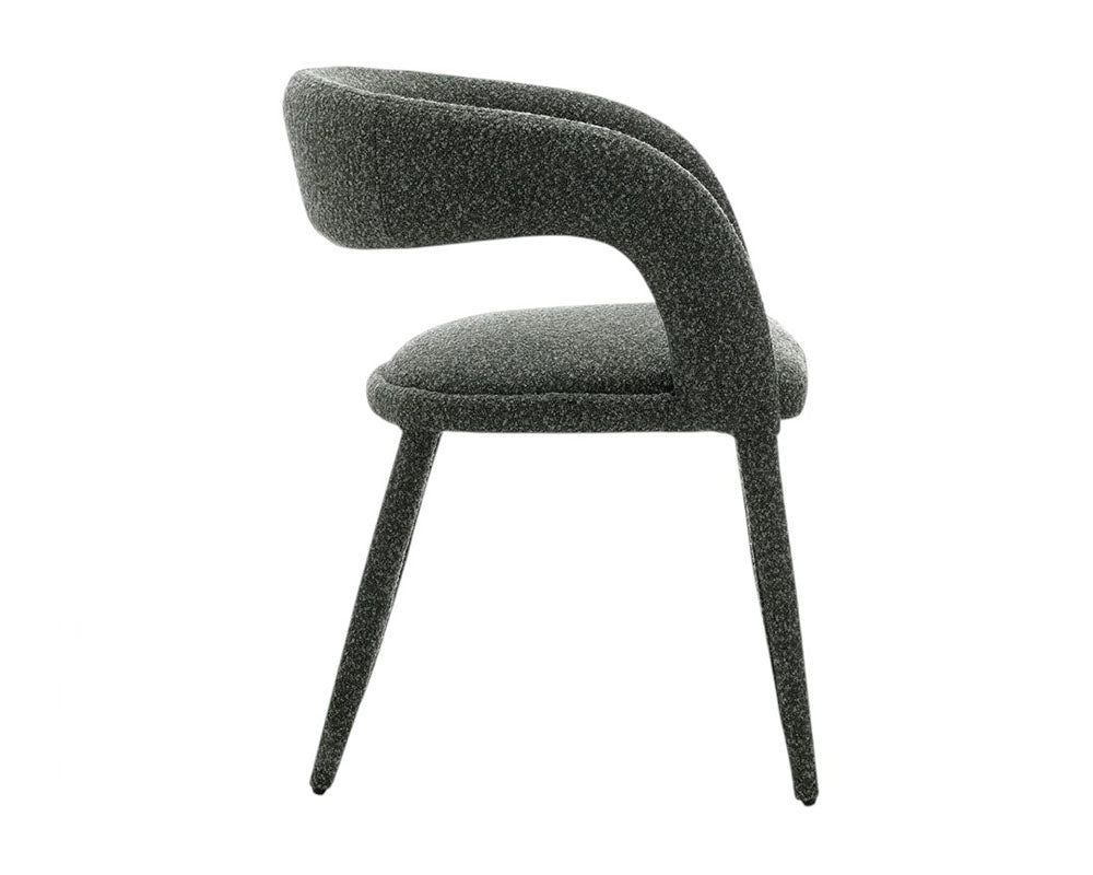 Chaise salle à manger en tissu bouclette design - Souffle d'intérieur