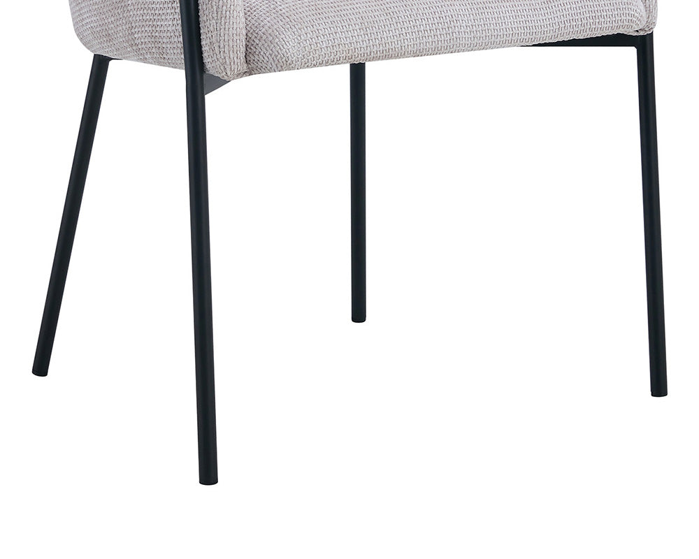 Chaise salle à manger en tissu chiné beige - Rousseau - Souffle d'intérieur