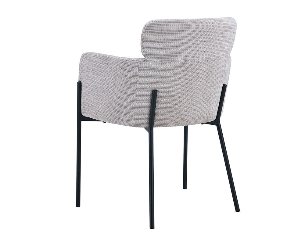 Chaise salle à manger en tissu chiné beige - Rousseau - Souffle d'intérieur