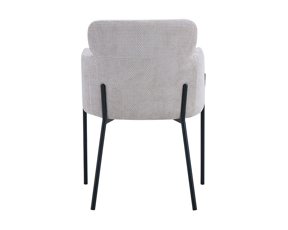 Chaise salle à manger en tissu chiné beige - Rousseau - Souffle d'intérieur