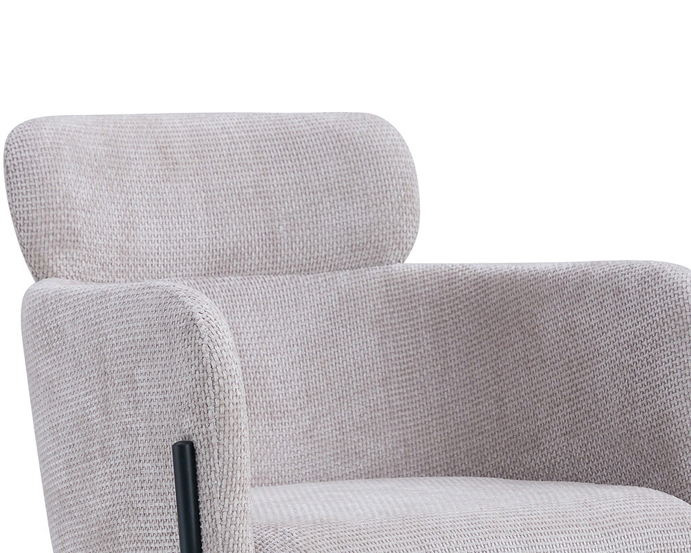 Chaise salle à manger en tissu chiné beige - Rousseau - Souffle d'intérieur