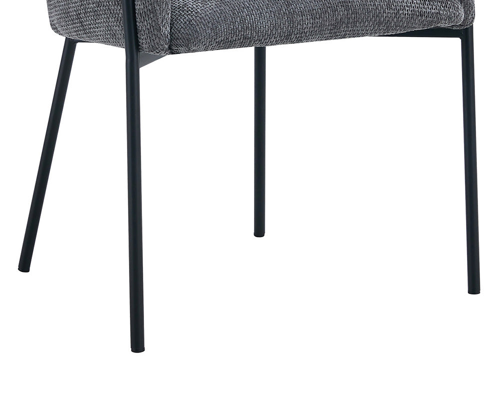 Chaise salle à manger en tissu chiné gris - Rousseau - Souffle d'intérieur