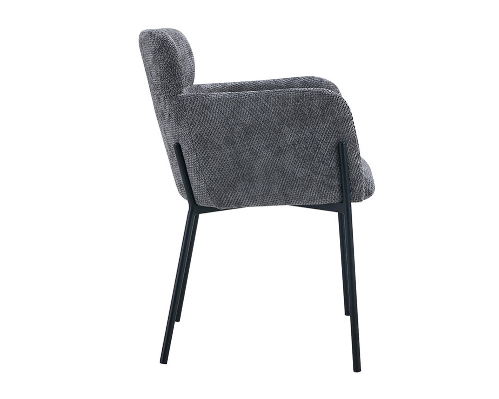 Chaise salle à manger en tissu chiné gris - Rousseau - Souffle d'intérieur