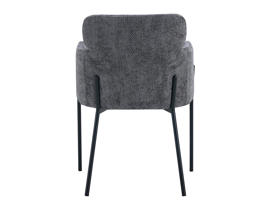 Chaise salle à manger en tissu chiné gris - Rousseau - Souffle d'intérieur