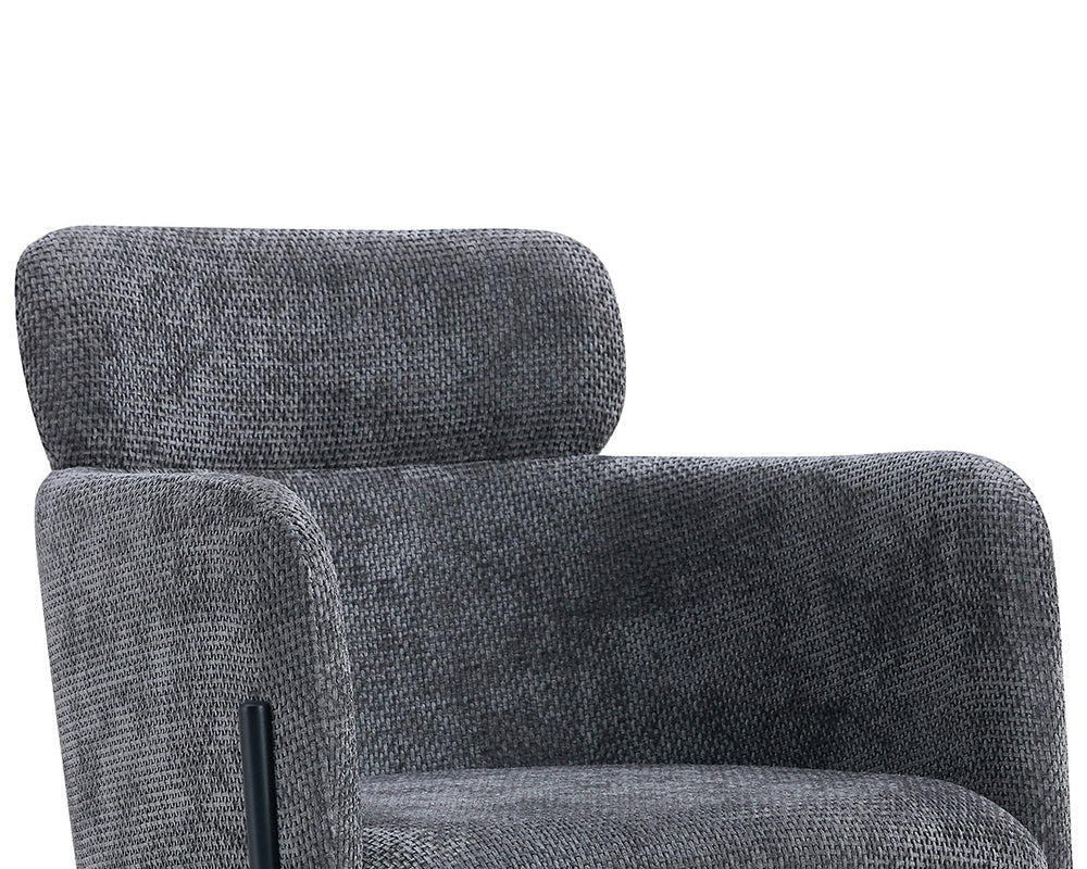 Chaise salle à manger en tissu chiné gris - Rousseau - Souffle d'intérieur