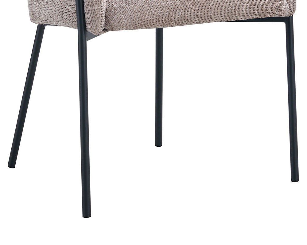 Chaise salle à manger en tissu chiné sable - Rousseau - Souffle d'intérieur