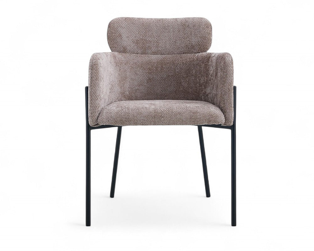 Chaise salle à manger en tissu chiné sable - Rousseau - Souffle d'intérieur