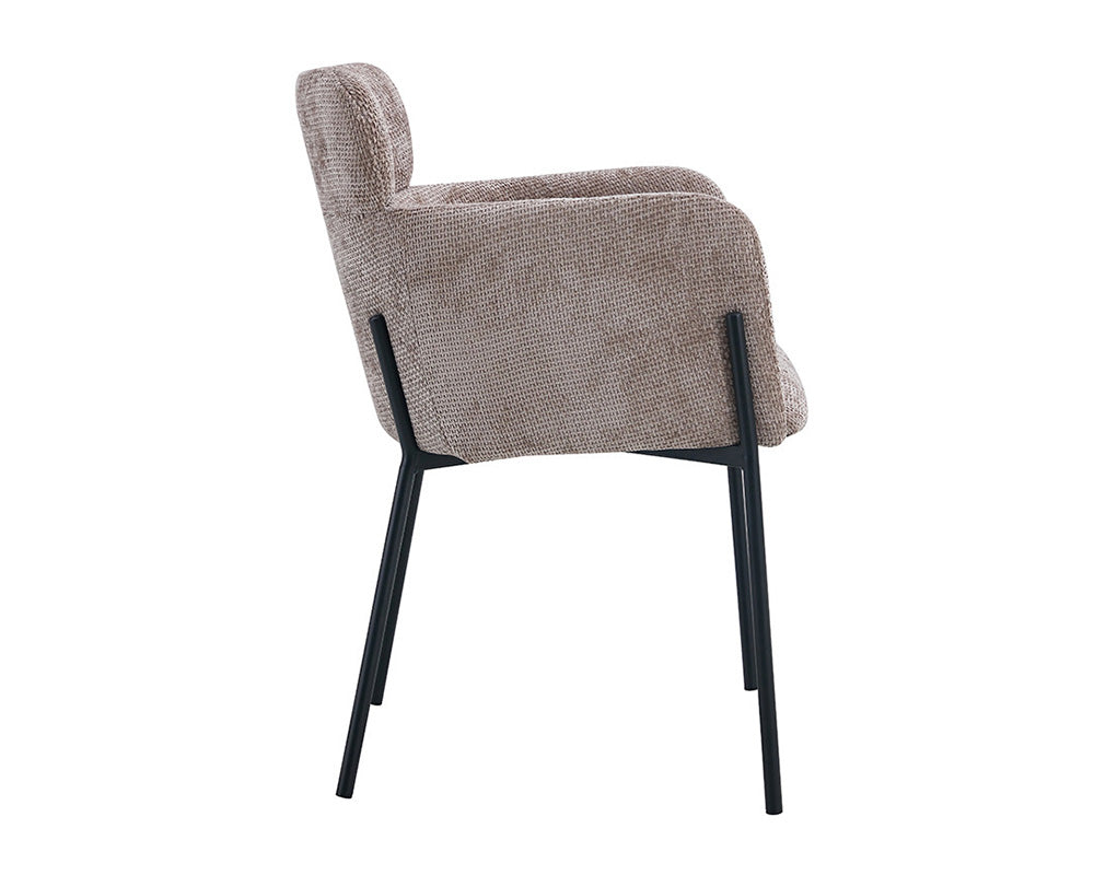 Chaise salle à manger en tissu chiné sable - Rousseau - Souffle d'intérieur