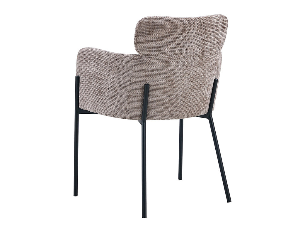 Chaise salle à manger en tissu chiné sable - Rousseau - Souffle d'intérieur