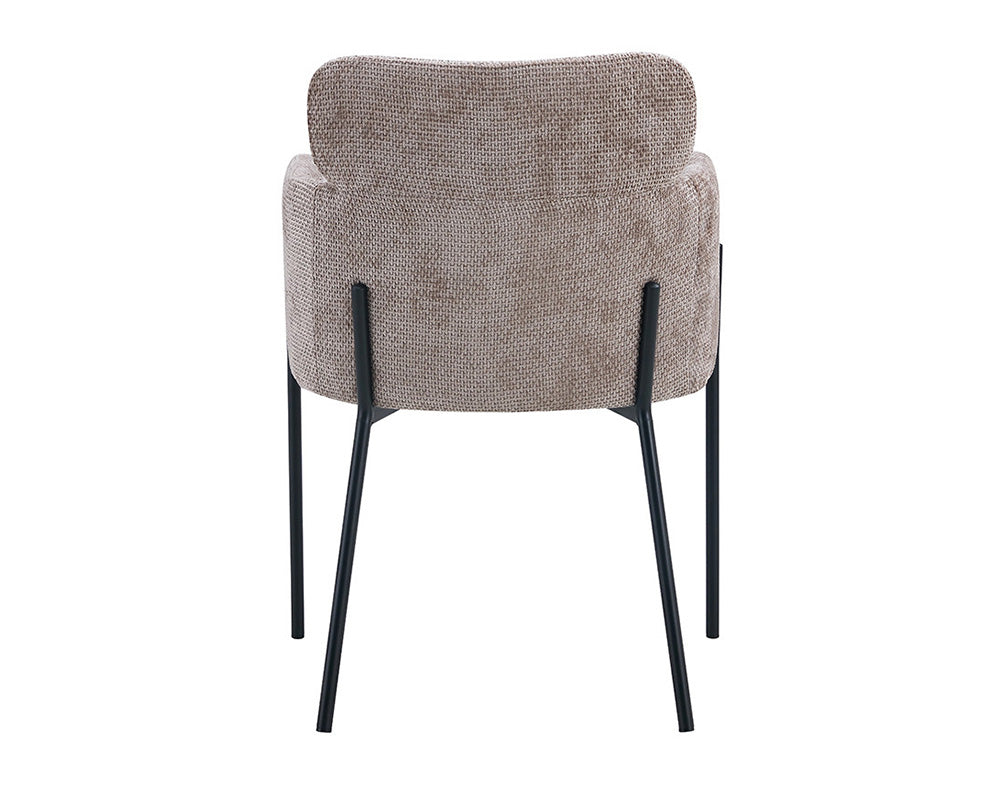 Chaise salle à manger en tissu chiné sable - Rousseau - Souffle d'intérieur