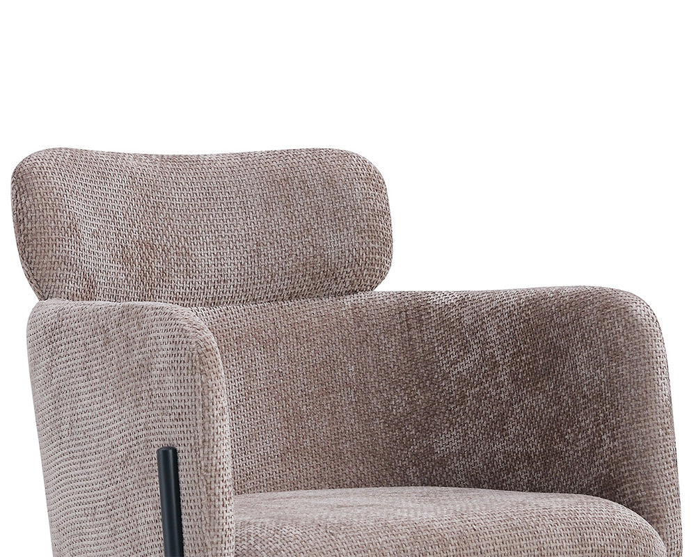 Chaise salle à manger en tissu chiné sable - Rousseau - Souffle d'intérieur