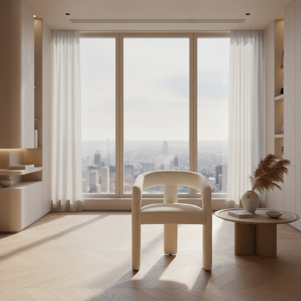 Chaise salle à manger Lina - vue face - tissu 100% polyester