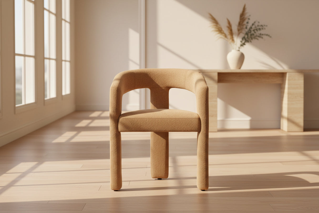 Chaise Lina – tissu marron – vue face