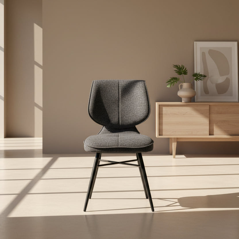Chaise lievens kraos - tissu anthracite - vue face