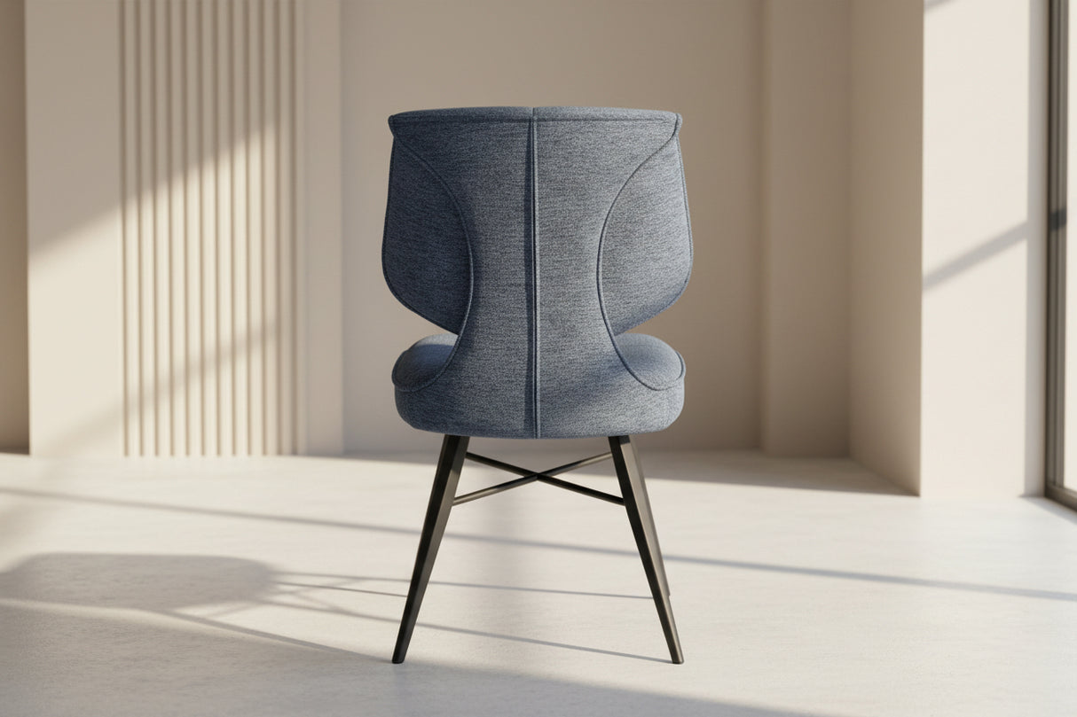 Chaise kraos - tissu bleu - vue arrière