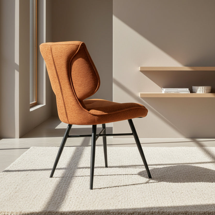 Chaise kraos - tissu terracota - vue arrière