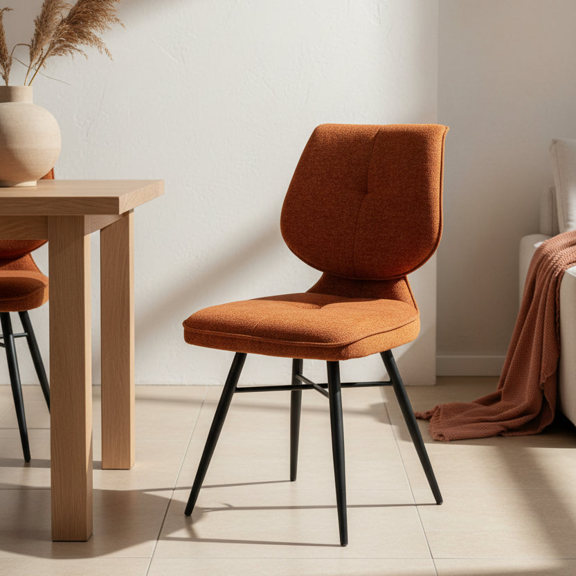 Chaise kraos - tissu terracota - vue face