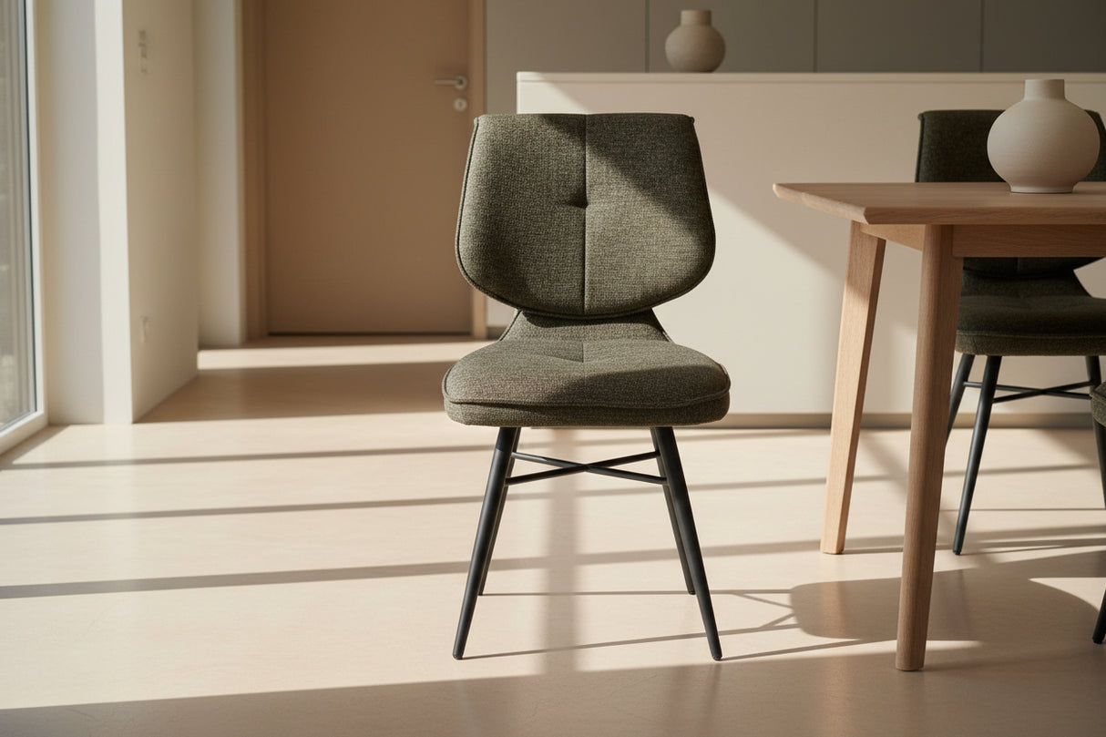 Chaise kraos - tissu vert - vue face