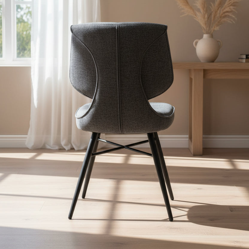 Chaise kraos - tissu anthracite - vue arrière
