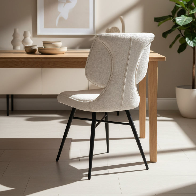 Chaise kraos - tissu beige - vue arrière