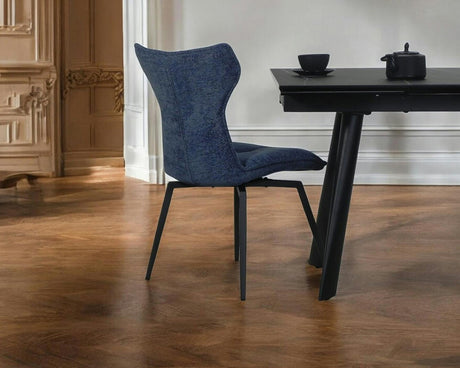 Chaise de repas pivotante en velours bleu - pierimport - Souffle d'intérieur