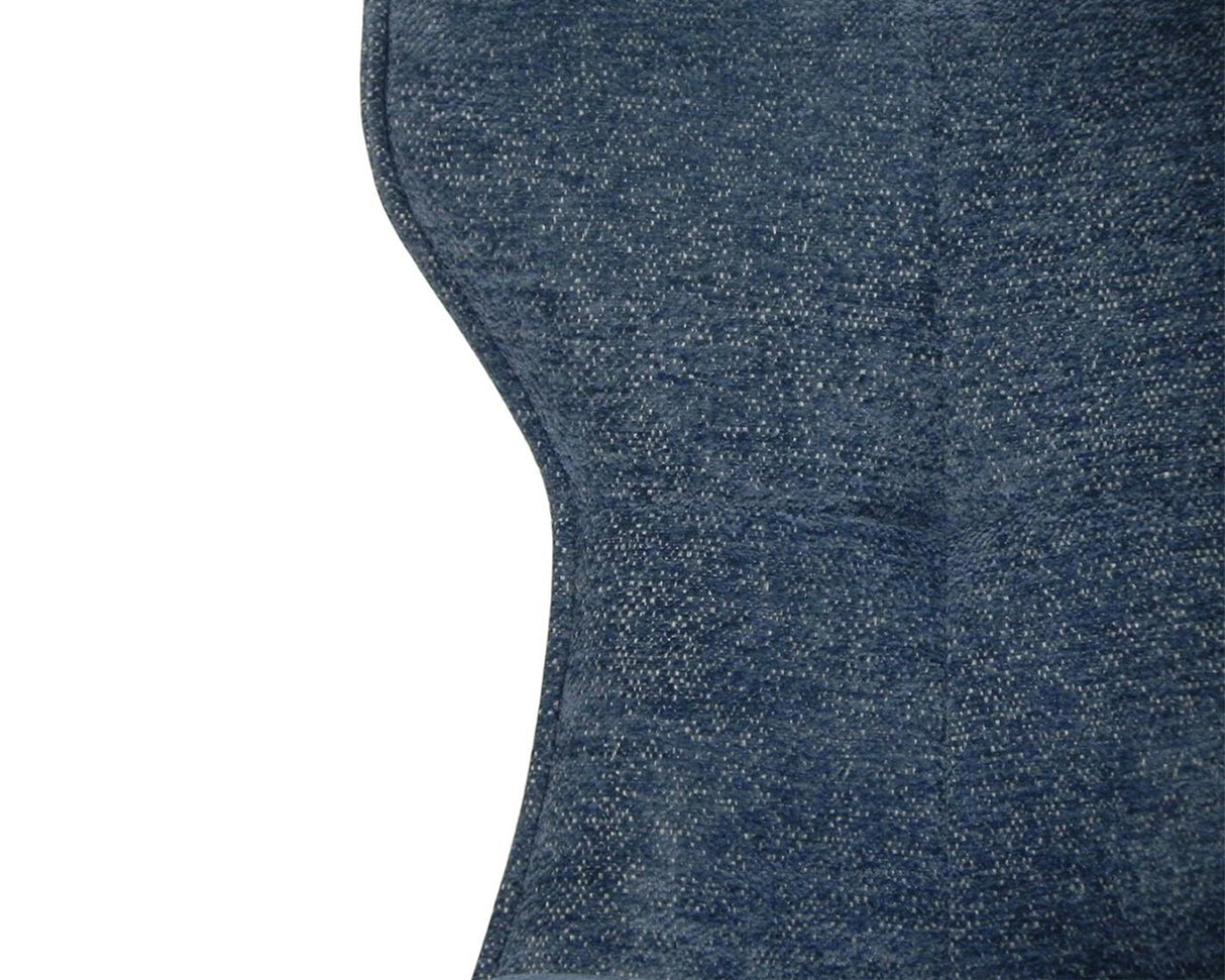 Détail dossier – Barda – tissu velours bleu