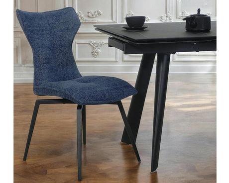 Chaise de repas pivotante en velours bleu - pierimport - Souffle d'intérieur