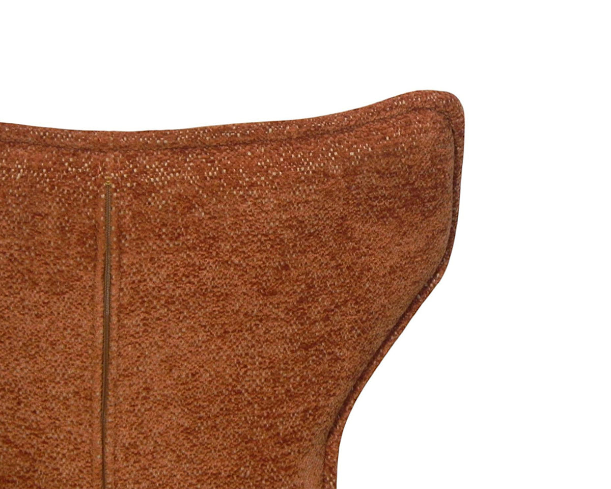 Détail dossier – Barda – tissu velours terracota