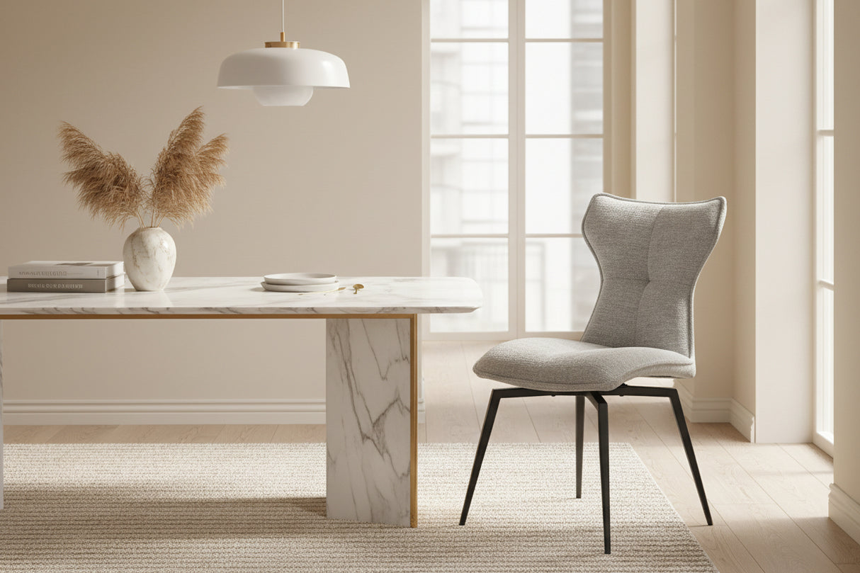 Chaise de salle à manger Barda - vue 3/4 - velours doux