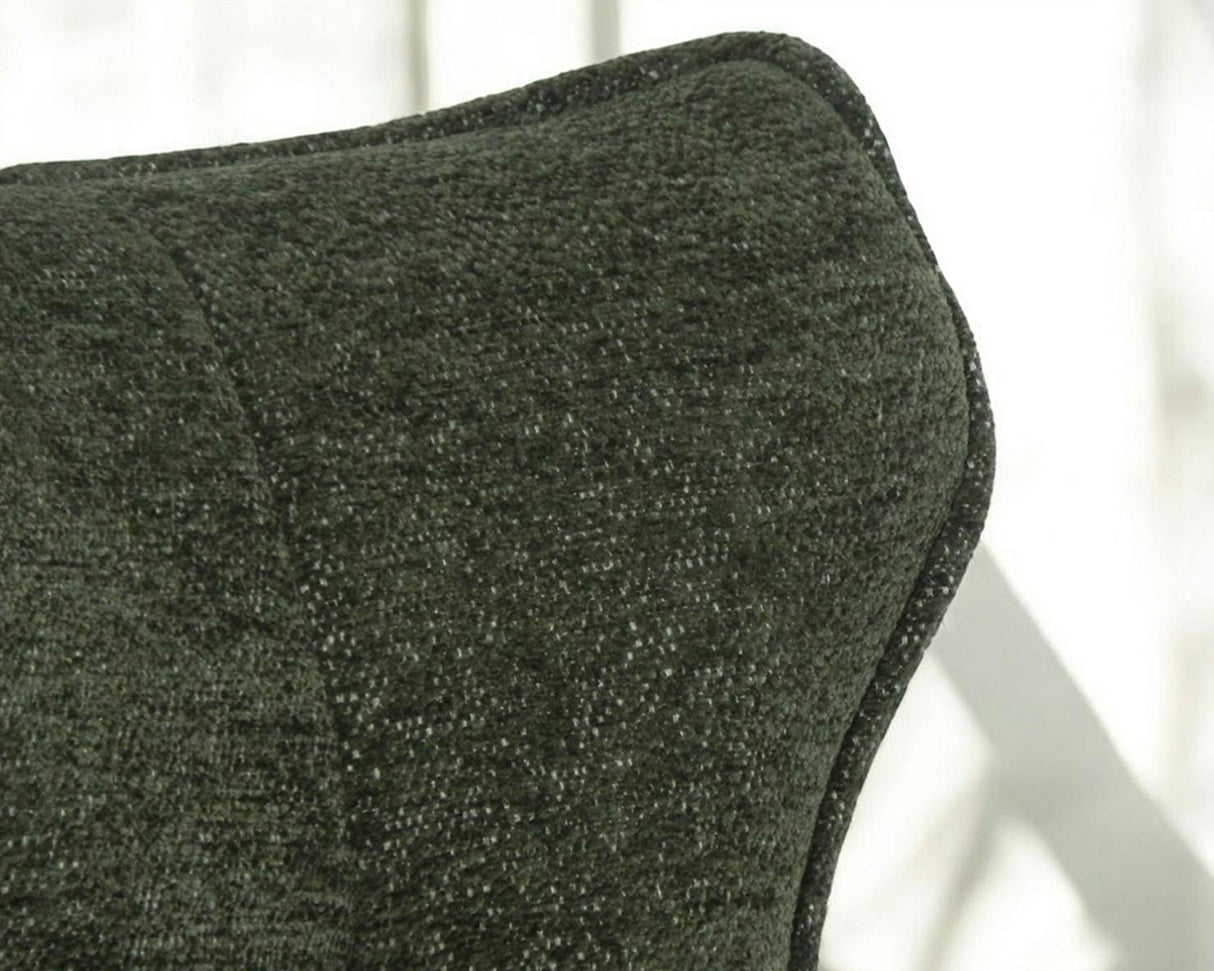 Détail dossier – Barda – tissu velours vert