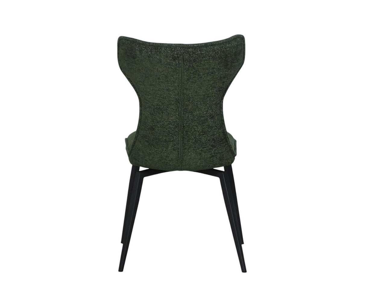 Chaise de repas Barda - velours vert - vue arrière