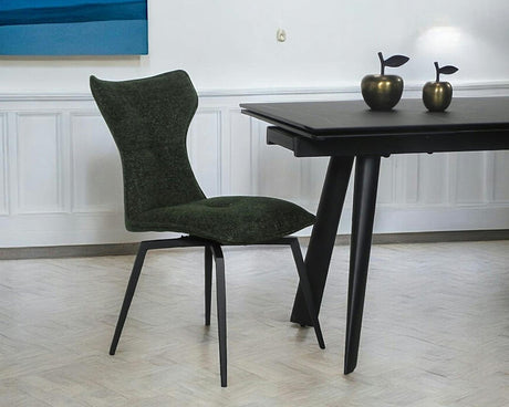 Chaise de repas pivotante en velours vert - pierimport - Souffle d'intérieur