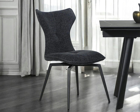 Chaise de repas pivotante en velours anthracite - pierimport - Souffle d'intérieur