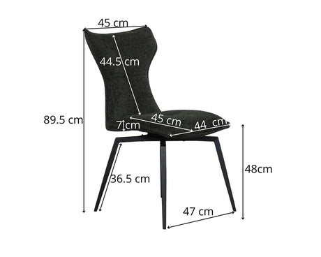 Dimension chaise de repas pivotante en velours - pierimport - Souffle d'intérieur