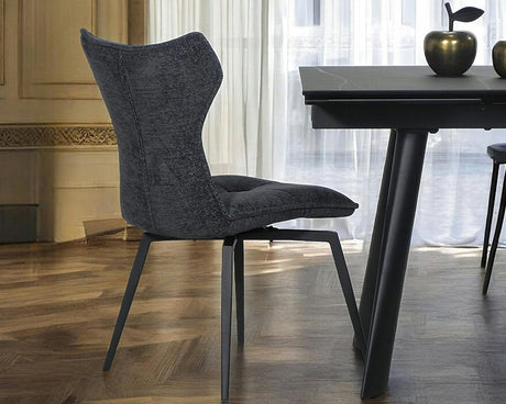 Chaise de repas pivotante en velours anthracite - pierimport - Souffle d'intérieur