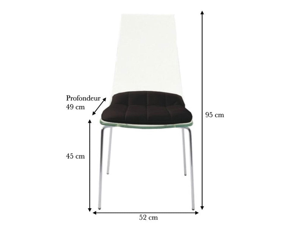 Schéma dimensions – Angelina – noir – 52×95×49 cm