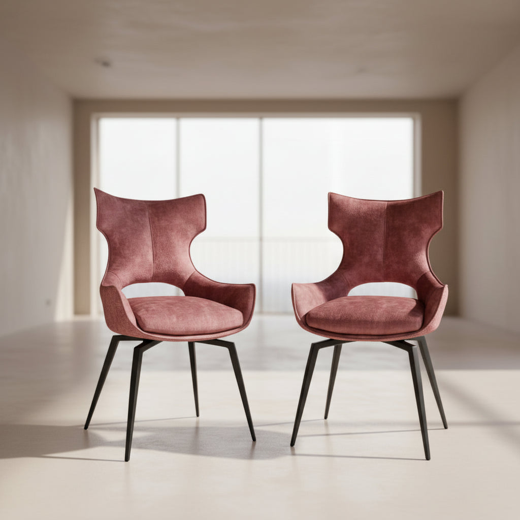 Chaise pivotante Camille – velours – vue face
