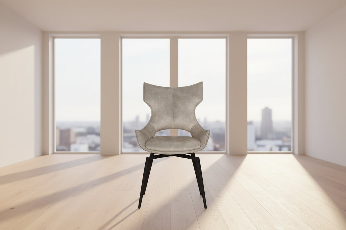 Chaise pivotante salle à manger Camille - vue face - velours