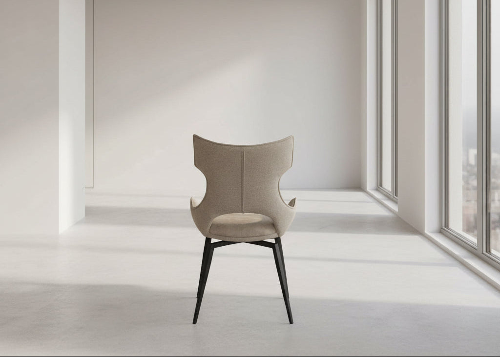 Chaise pivotante salle à manger Camille - vue arrière - velours