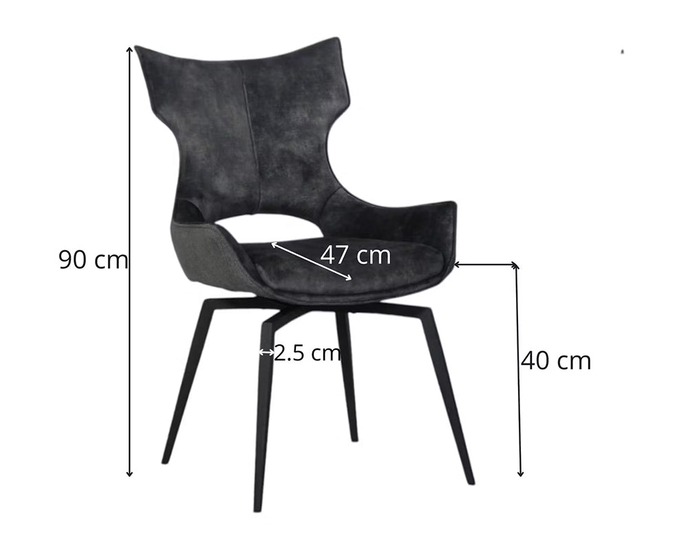 Chaise velour pivotante salle à manger - Pier import - Souffle d'intérieur