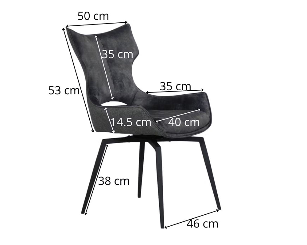 Chaise velour pivotante salle à manger - Pier import - Souffle d'intérieur