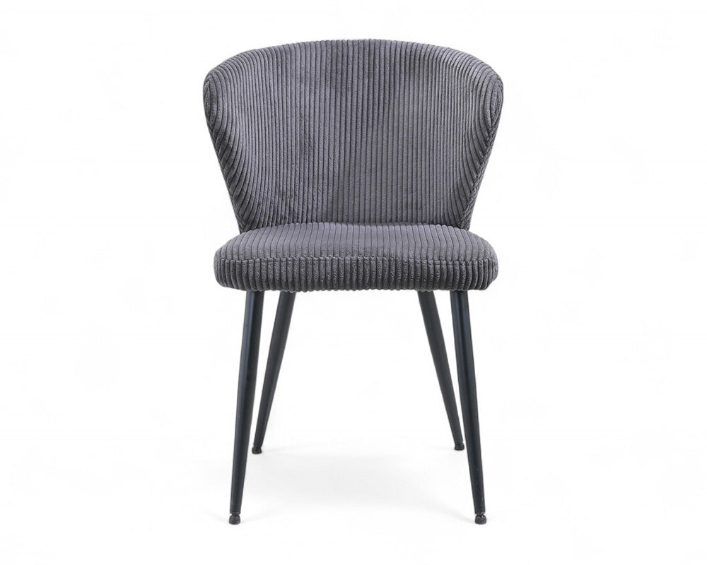 Chaise velours cotelé gris - Rousseau - Souffle d'intérieur