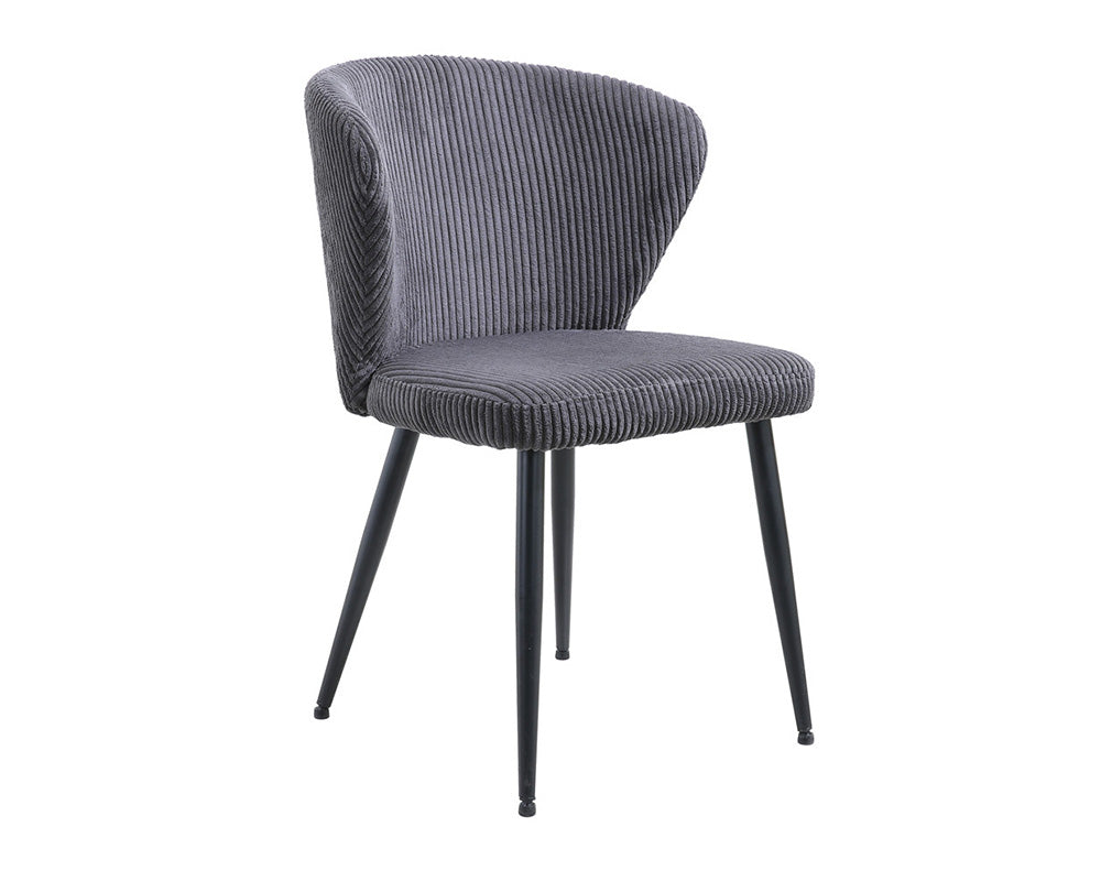 Chaise velours cotelé gris - Rousseau - Souffle d'intérieur