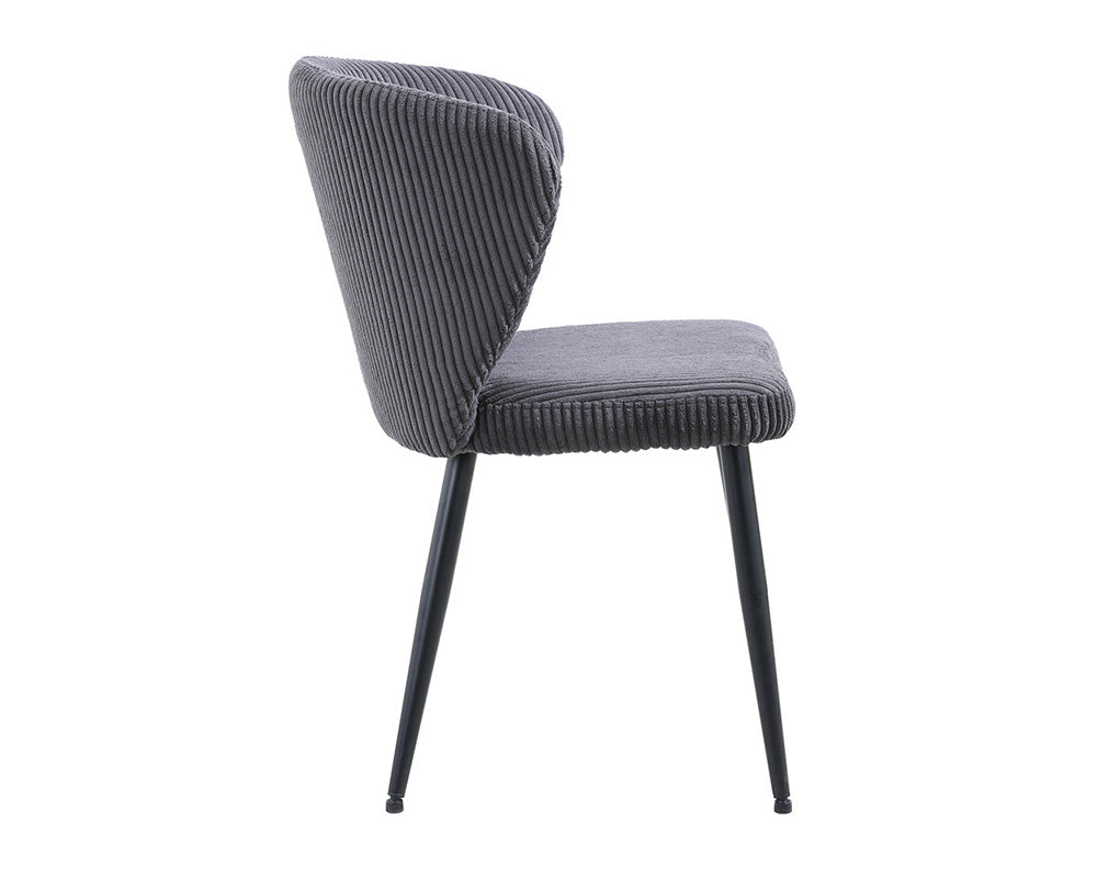 Chaise velours cotelé gris - Rousseau - Souffle d'intérieur